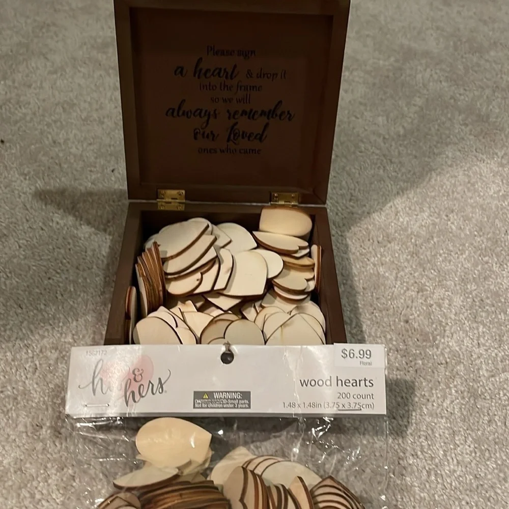 Wooden Hearts and Box.
